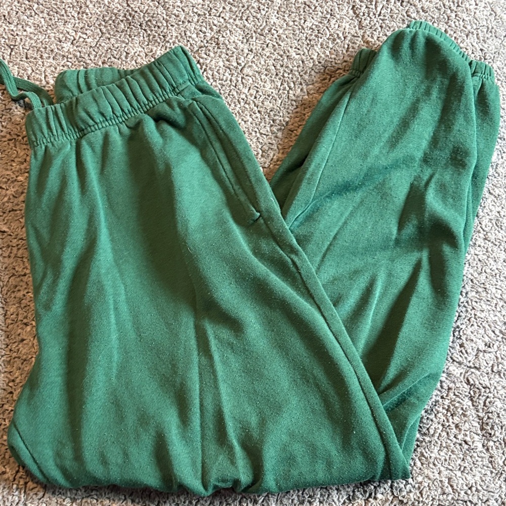 Garage Green Cuffed Sweatpants - Women's Ankle Joggers